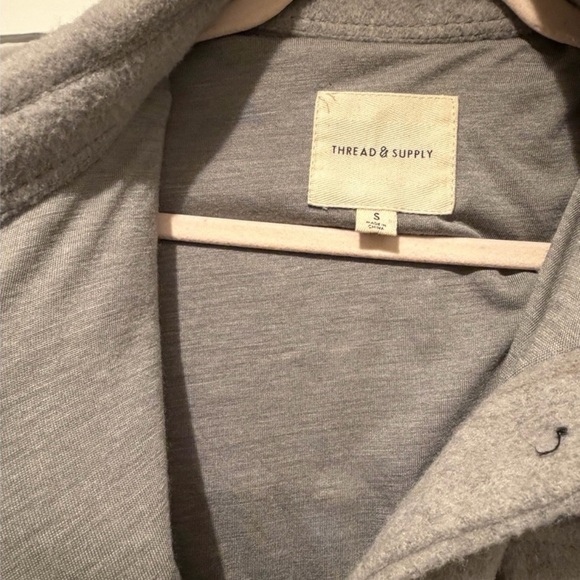 Thread & Supply Taupe Button-Front Shacket - Picture 4 of 4